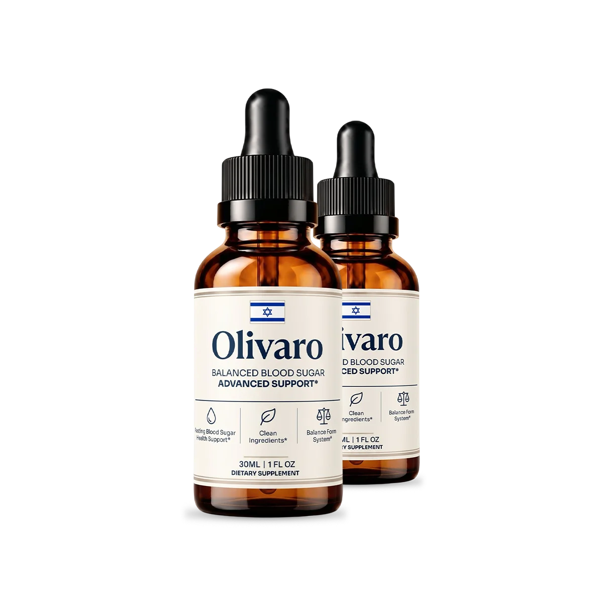 Olivaro liquid supplement bottles